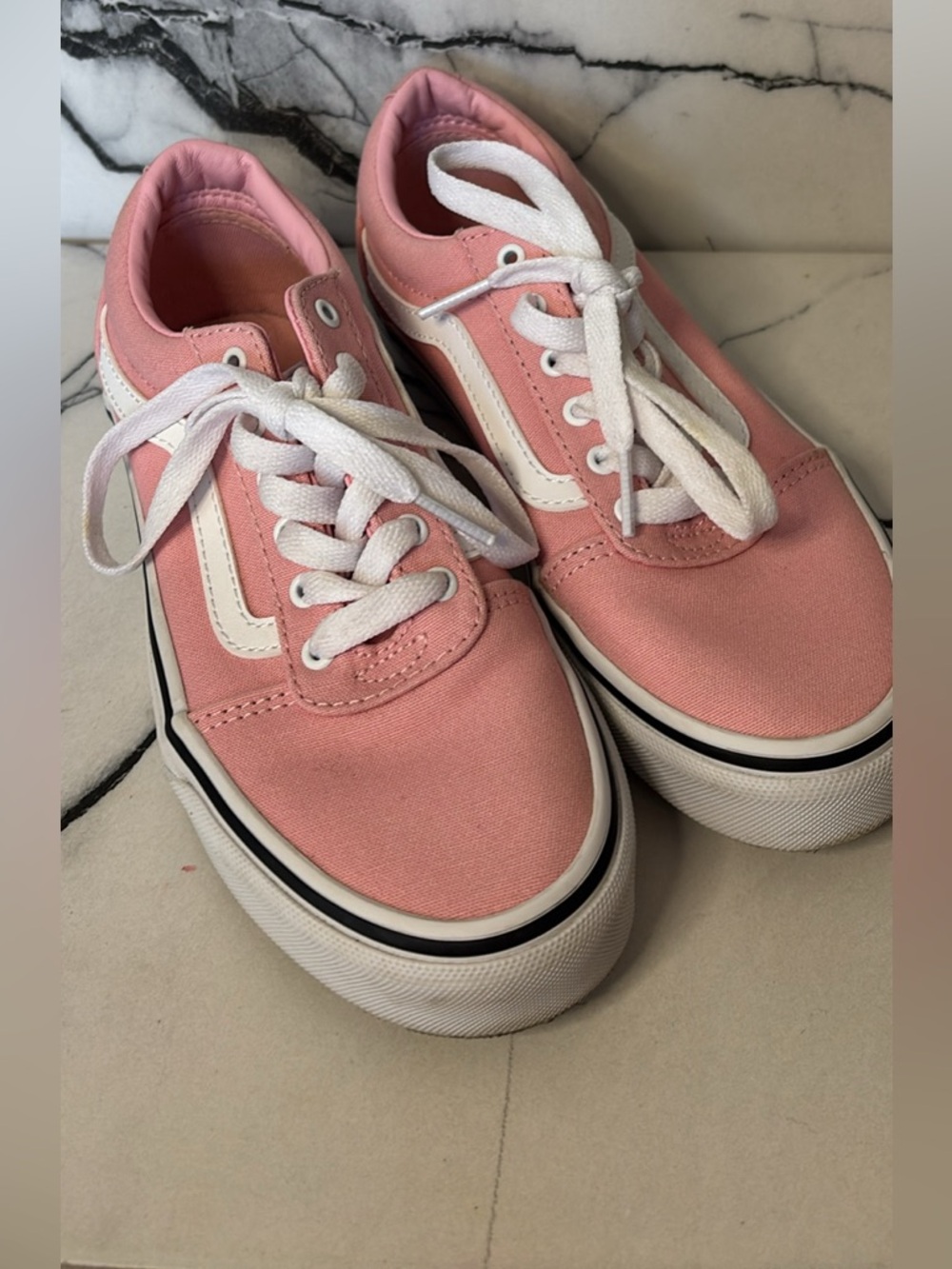 Vans Ward Canvas Sneakers Powder Pink Youth Size 3 Missy